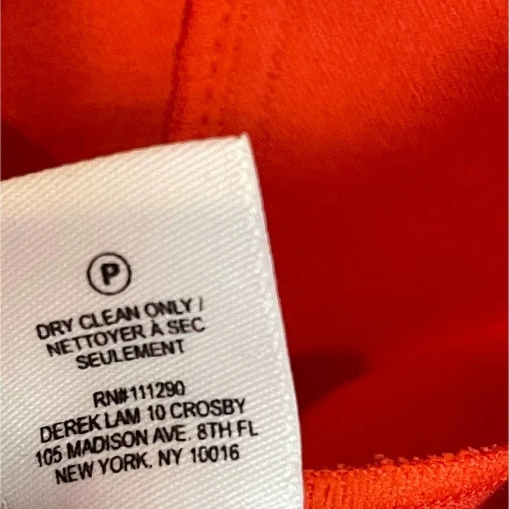 Derek Lam 10 Crosby Paneled Back Cut Out Fit-and-Flare Dress Bright Coral Size 0 - Picture 8 of 10